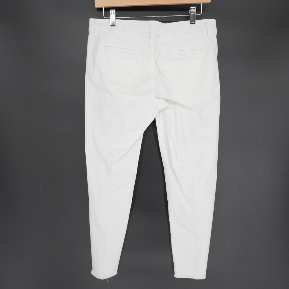Frank & Eileen  Wicklow Capri Pants Womens 6 White Cotton Coastal Casual Stretch - Picture 3 of 11
